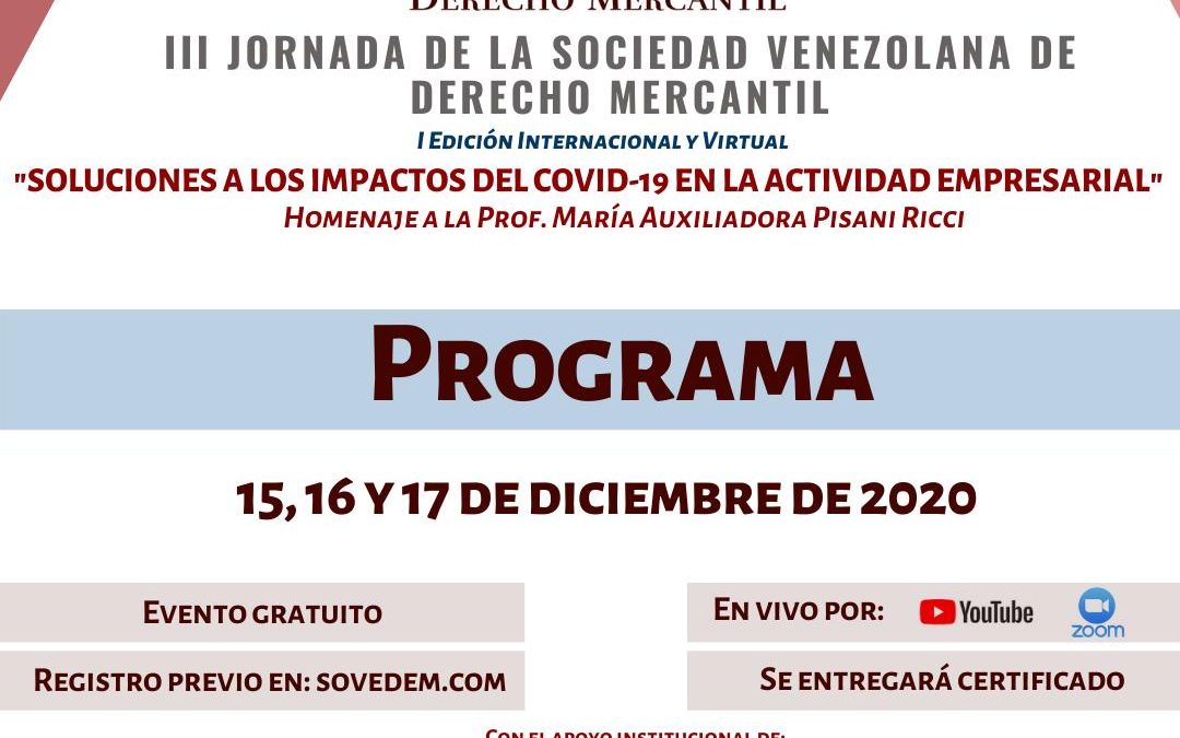 III Jornada de la Sociedad Venezolana de Derecho Mercantil